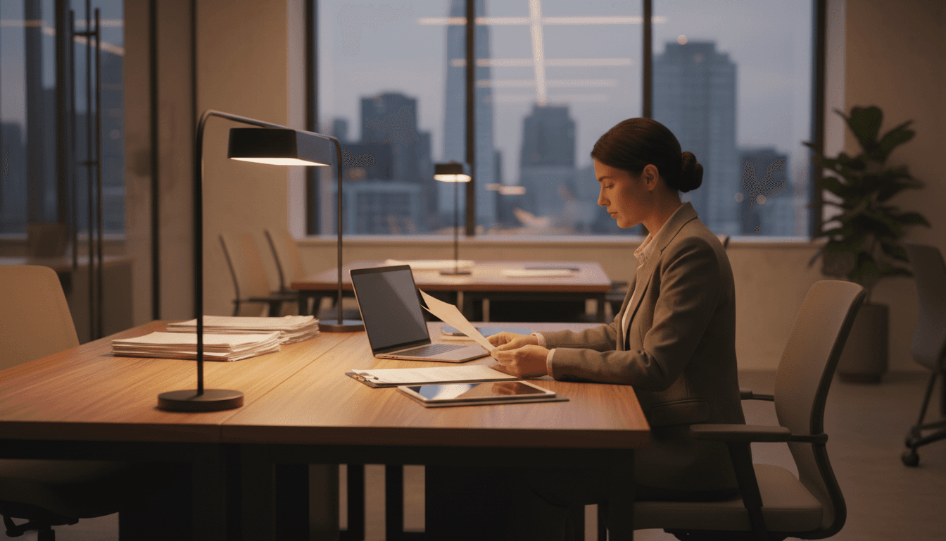 Insurance agent discussing coverage options with client at office desk